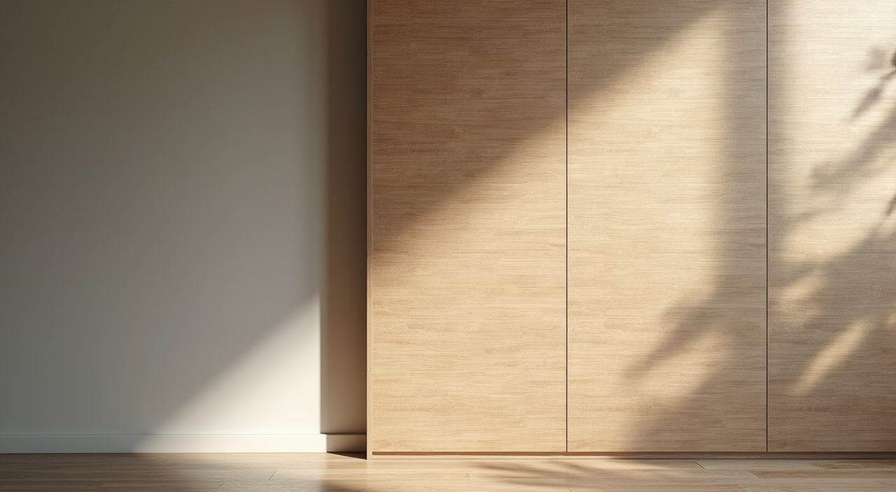 Modern contemporary dining area finish detail with matte greige wall and oak veneer in a Singapore home