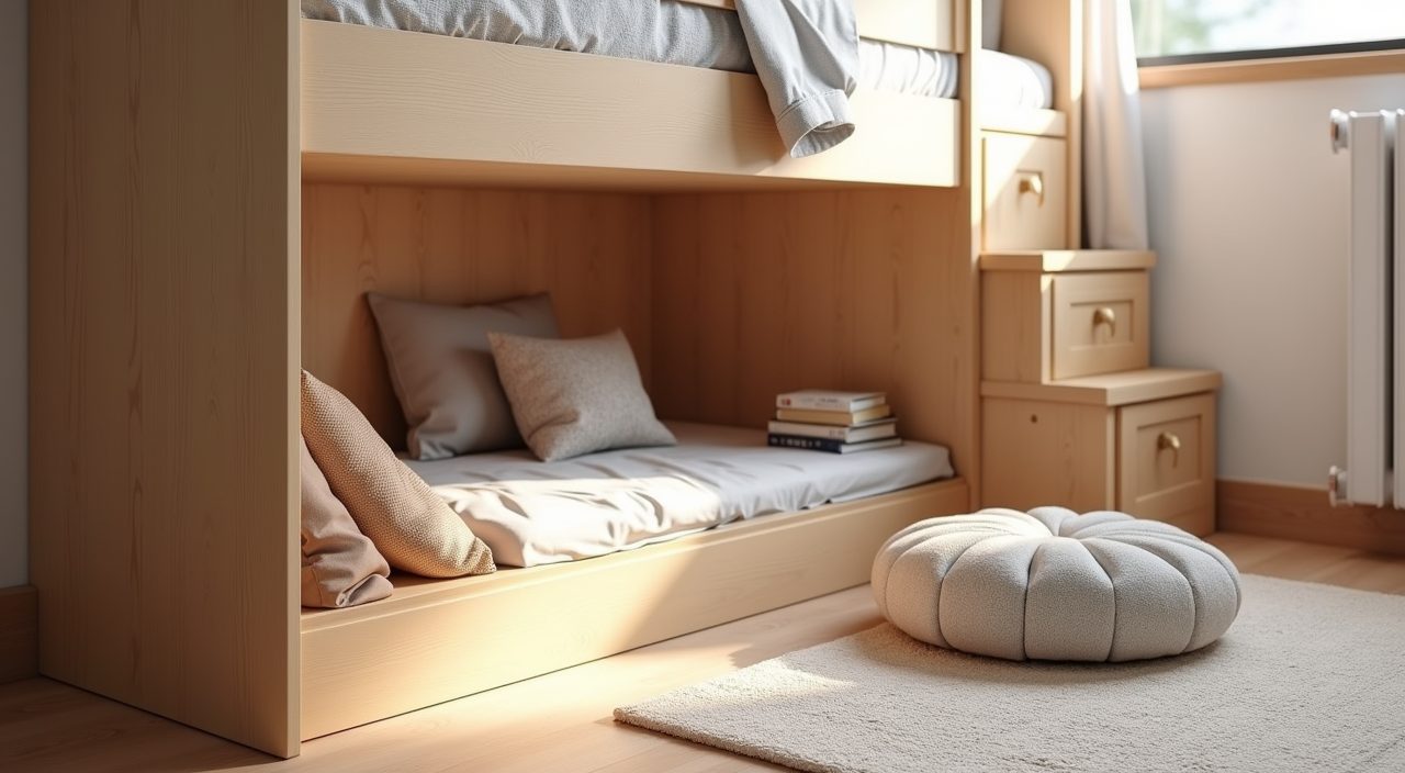 Cozy reading nook under a raised bed in a Singapore resale kids bedroom