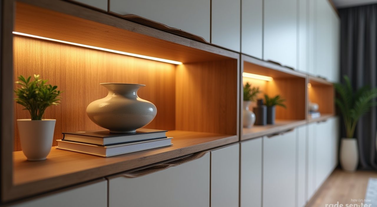 Styled open display niche detail in contemporary Singapore resale flat living room carpentry